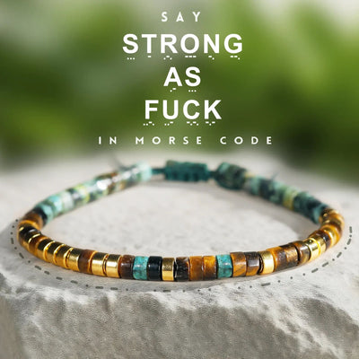 'Strong As Fuck' Morse code Motivational - Armband