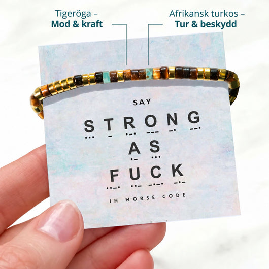 'Strong As Fuck' Morse code Motivational - Armband